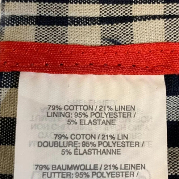 J.‎ Crew Women's Gingham Plaid Linen Blend Motorcycle Jacket Size 00 - Picture 11 of 14